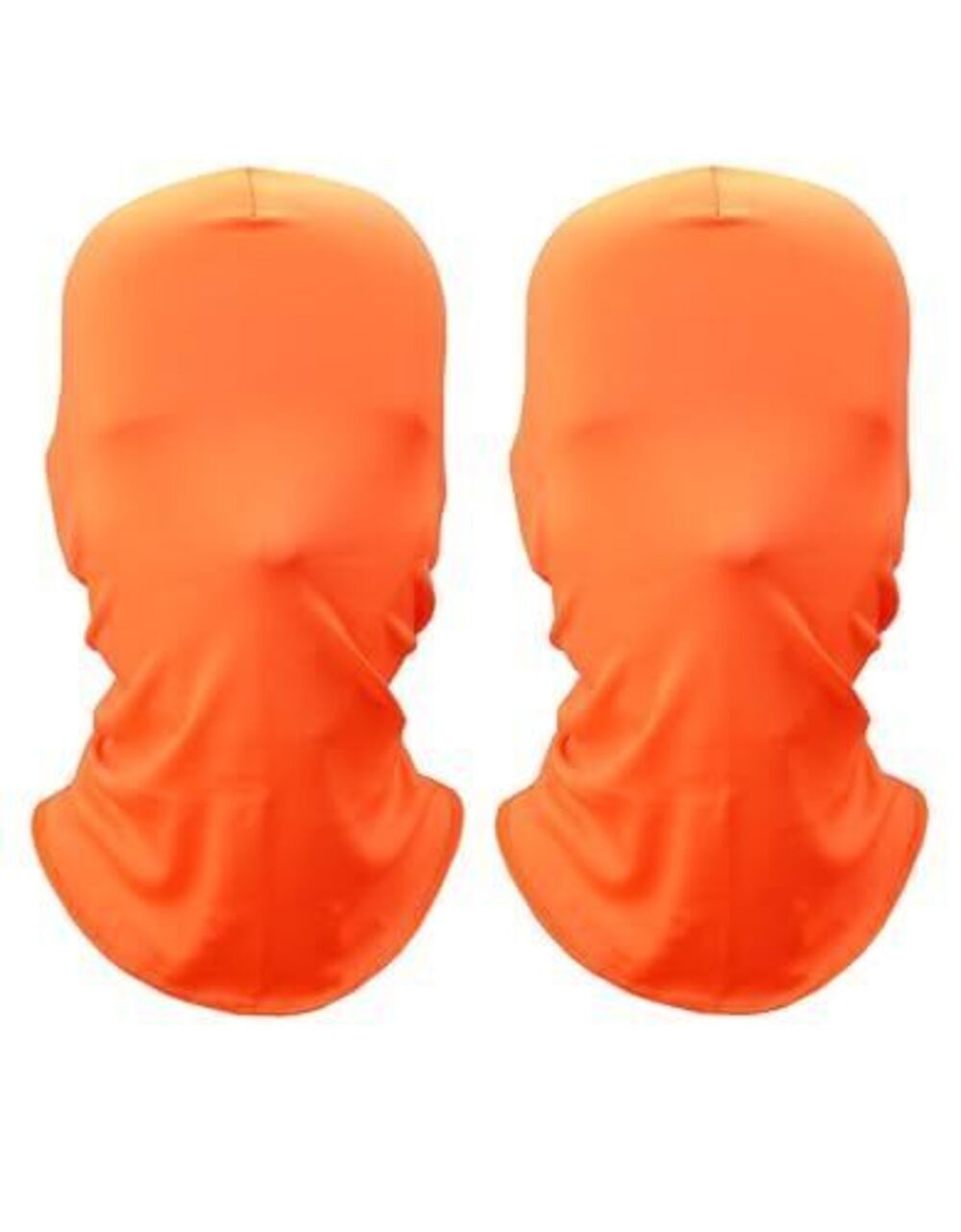 7408 2 Pack Full Face Mask, Orange Halloween Spandex Cosplay Hood Faceless